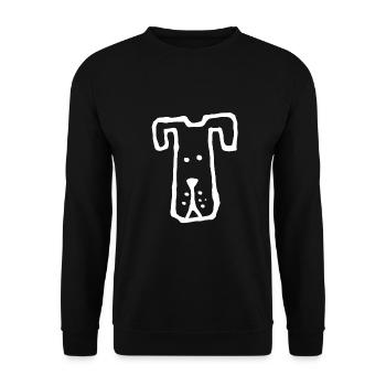 Hund Hundeblick Hundebesitzer Lustig Geschenk - Unisex Pullover - Schwarz - Vorne - Alina (178cm) & Michal (187cm)