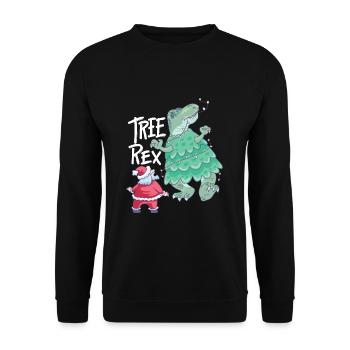Arbre Rex Noël Drôle Santa Trex - Sweat-shirt Unisexe - noir - Devant - Alina (178cm) & Michal (187cm)
