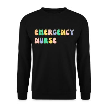 Notfall-Krankenschwester - Unisex Pullover - Schwarz - Vorne - Alina (178cm) & Michal (187cm)