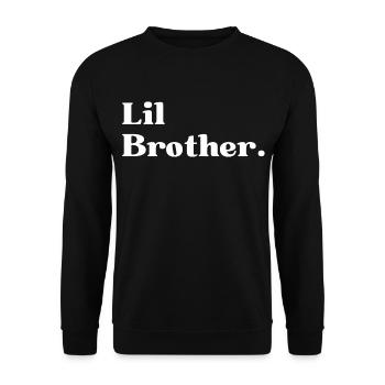 Lil Bro. Little Brother Gift - Unisex Sweatshirt - black - Front - Alina (178cm) & Michal (187cm)