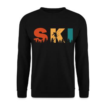 Ski. Ski-Wintersport - Unisex Pullover - Schwarz - Vorne - Alina (178cm) & Michal (187cm)