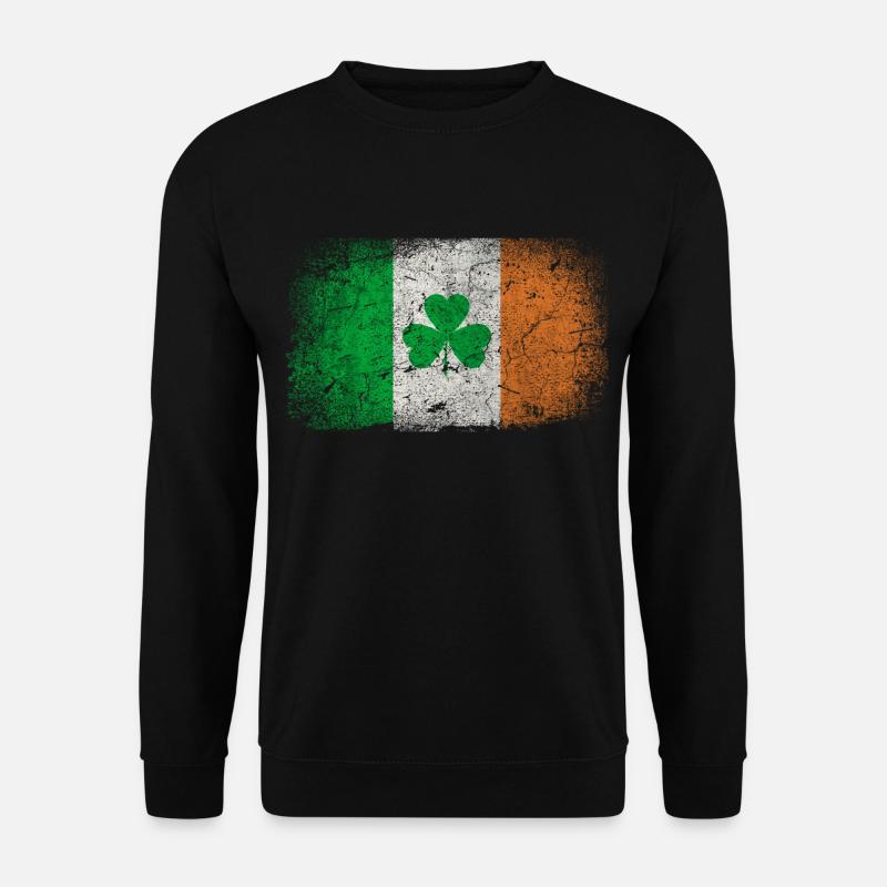 Irlande drapeau trèfle vintage - Sweat-shirt Unisexe - noir