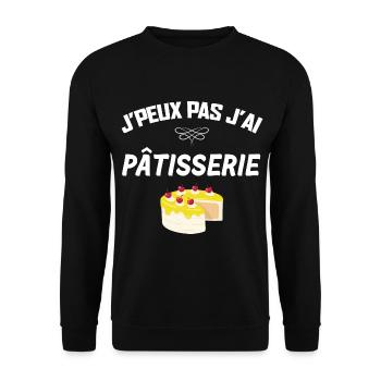 Homme patissier Ou Femme Patissiere - Sweat-shirt Unisexe - noir - Devant - Alina (178cm) & Michal (187cm)