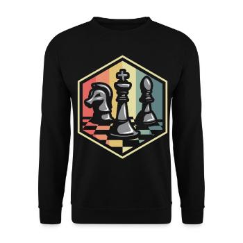 Schachspielen Schach - Unisex Pullover - Schwarz - Vorne - Alina (178cm) & Michal (187cm)