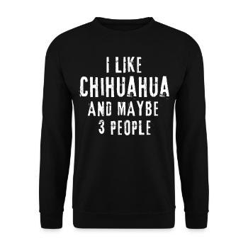 Chihuahua - Sweat-shirt Unisexe - noir - Devant - Alina (178cm) & Michal (187cm)