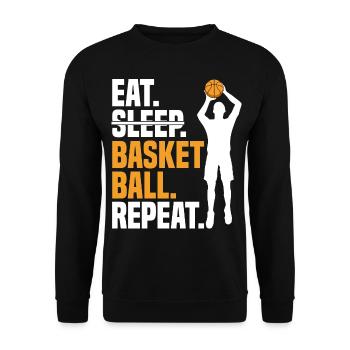 Eat Sleep Basketball Repeat I Girl Basketball player - Unisex Sweatshirt - black - Front - Alina (178cm) & Michal (187cm)