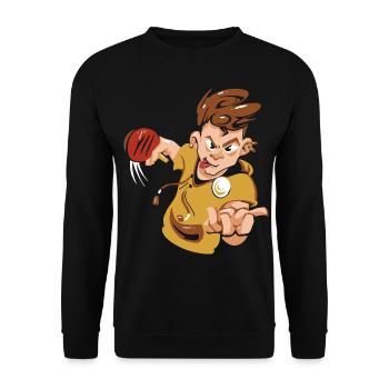 Table Tennis Ping-pong Outfit Table Tennis Player - Unisex Sweatshirt - black - Front - Alina (178cm) & Michal (187cm)