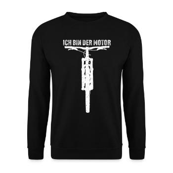 ich bin der motor mountainbike mtb - Unisex Pullover - Schwarz - Vorne - Alina (178cm) & Michal (187cm)