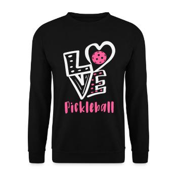 J’adore le pickleball - Sweat-shirt Unisexe - noir - Devant - Alina (178cm) & Michal (187cm)