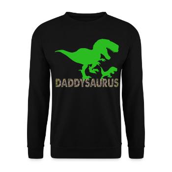 Dad Prehistorically Dinosaur Newborn Gift - Unisex Sweatshirt - black - Front - Alina (178cm) & Michal (187cm)