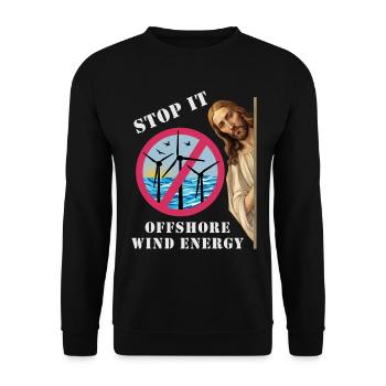 Offshore Windenergie Stopp - Unisex Pullover - Schwarz - Vorne - Alina (178cm) & Michal (187cm)