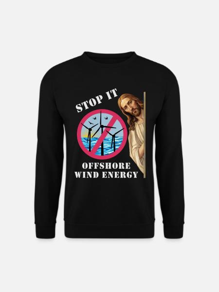 Offshore Windenergie Stopp - Unisex Pullover - Schwarz