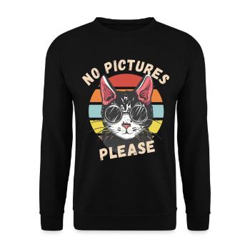 No pictures please - Unisex Sweatshirt - black - Front - Alina (178cm) & Michal (187cm)