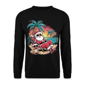 Christmas in July - Unisex Pullover - Schwarz - Vorne - Alina (178cm) & Michal (187cm)