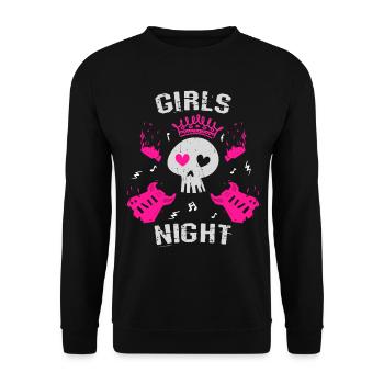 Mädelsabend - Unisex Pullover - Schwarz - Vorne - Alina (178cm) & Michal (187cm)