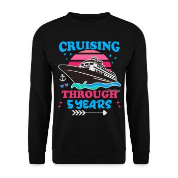Cruising Through 5 Years Wedding Anniversary - Unisex Sweatshirt - black - Front - Alina (178cm) & Michal (187cm)