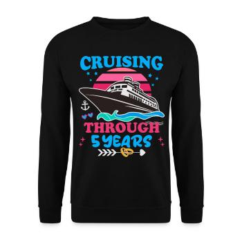 Cruising Through 5 Years Wedding Anniversary - Unisex Sweatshirt - black - Front - Alina (178cm) & Michal (187cm)