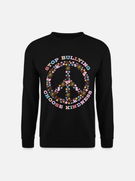 Stopp Mobbing, Wähle Freundlichkeit - Unisex Pullover - Schwarz