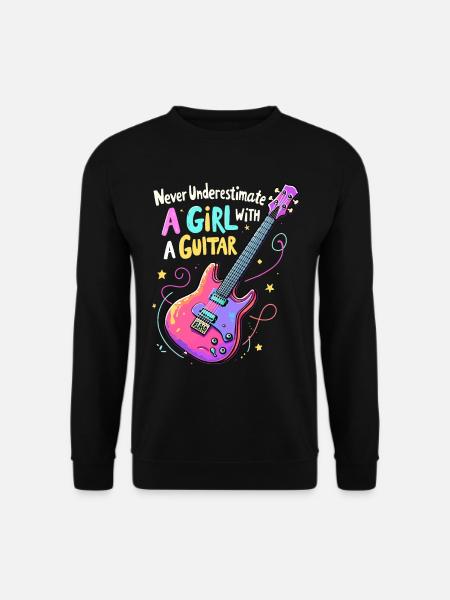 Girl with Guitar Power - Unisex Sweatshirt - black