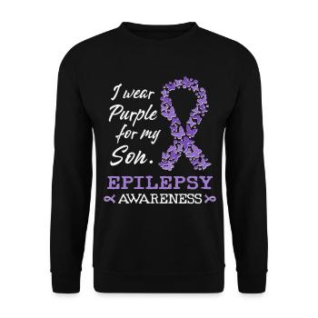 Purple for My Son Epilepsy Awareness Support - Unisex Sweatshirt - black - Front - Alina (178cm) & Michal (187cm)