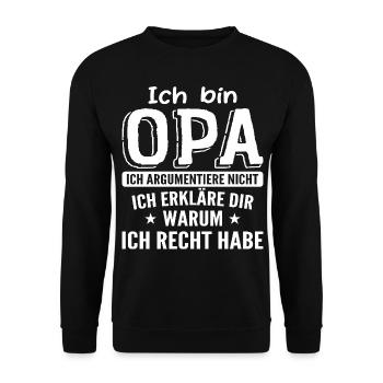 Opas Opa Opas Geschenk - Unisex Pullover - Schwarz - Vorne - Alina (178cm) & Michal (187cm)