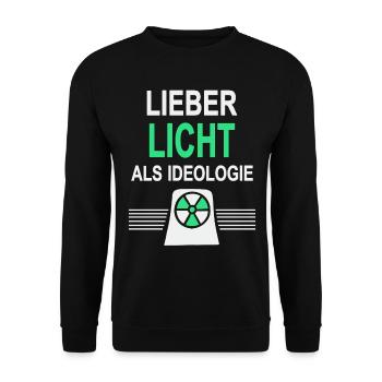 Lieber Licht als Ideologie - Ja zu Atomkraft - Unisex Pullover - Schwarz - Vorne - Alina (178cm) & Michal (187cm)