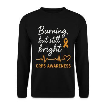 CRPS Awareness Burning but Bright - Unisex Sweatshirt - black - Front - Alina (178cm) & Michal (187cm)