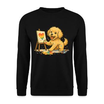 Maltipoo Paints Love – Pride & Joy of Colour - Unisex Sweatshirt - black - Front - Alina (178cm) & Michal (187cm)