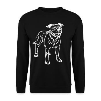 americanstaffy1a - Unisex Sweatshirt - black - Front - Alina (178cm) & Michal (187cm)