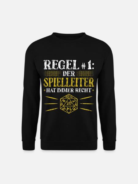 Role Playing D20 Pen Paper Spielleiter RPG - Unisex Pullover - Schwarz