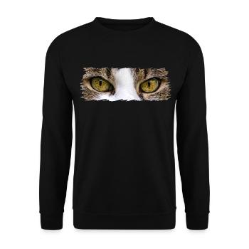 Yeux de chat - Sweat-shirt Unisexe - noir - Devant - Alina (178cm) & Michal (187cm)