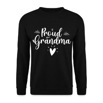 grandma. proud grandma - Unisex Sweatshirt - black - Front - Alina (178cm) & Michal (187cm)