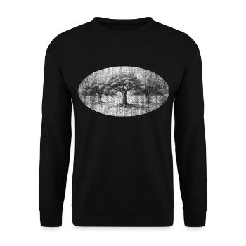 Old trees tree wisdom retro - Unisex Sweatshirt - black - Front - Alina (178cm) & Michal (187cm)
