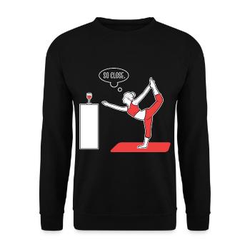Yoga Vin Yogi Méditer Méditation - Sweat-shirt Unisexe - noir - Devant - Alina (178cm) & Michal (187cm)