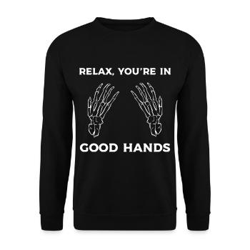 physiotherapy - Unisex Sweatshirt - black - Front - Alina (178cm) & Michal (187cm)