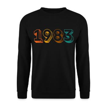 JAHRGANG 1983 - Unisex Pullover - Schwarz - Vorne - Alina (178cm) & Michal (187cm)