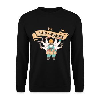 Echte Heimwerker können alles - tolles Geschenk - Unisex Pullover - Schwarz - Vorne - Alina (178cm) & Michal (187cm)