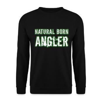 Anglershirt Natural Born - Unisex Pullover - Schwarz - Vorne - Alina (178cm) & Michal (187cm)