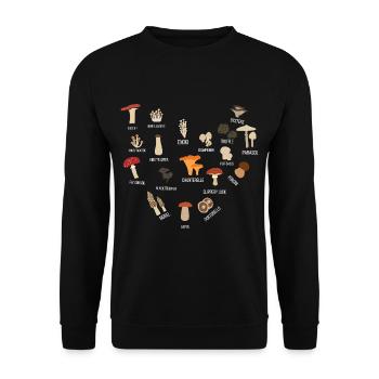 Pilzsammler - Unisex Pullover - Schwarz - Vorne - Alina (178cm) & Michal (187cm)