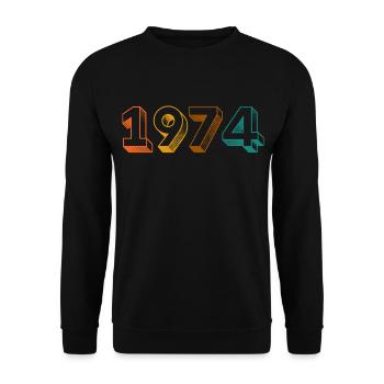 vintage 1974 - Unisex Sweatshirt - black - Front - Alina (178cm) & Michal (187cm)