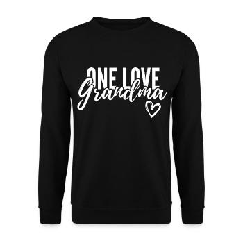 EINE LIEBE OMA. OMA GESCHENK. - Unisex Pullover - Schwarz - Vorne - Alina (178cm) & Michal (187cm)