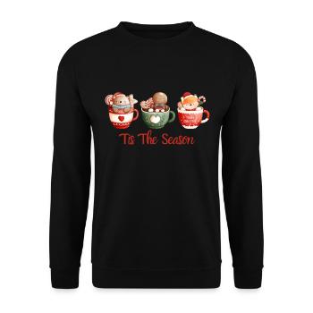 C’est la saison. Joyeux Noël - Sweat-shirt Unisexe - noir - Devant - Alina (178cm) & Michal (187cm)