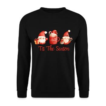 C’est la saison. Joyeux Noël. Cadeau de Noël - Sweat-shirt Unisexe - noir - Devant - Alina (178cm) & Michal (187cm)