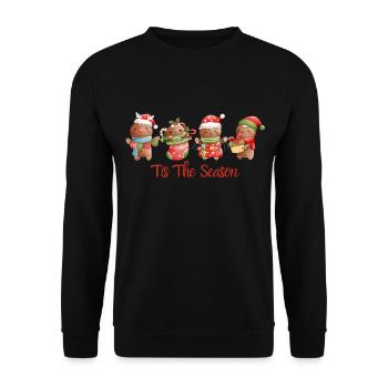 C’est la saison. Joyeux Noël - Sweat-shirt Unisexe - noir - Devant - Alina (178cm) & Michal (187cm)