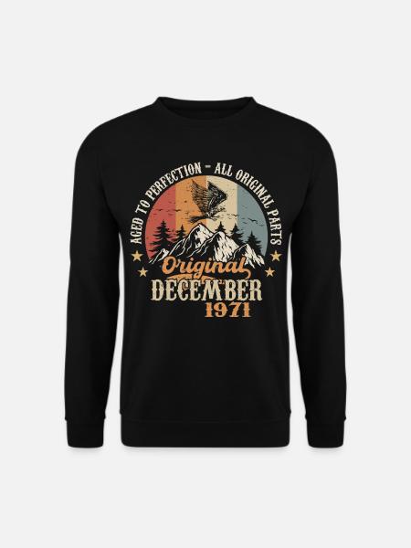 Dezember 1971 Jubiläum 1971 Legenden Dezember - Unisex Pullover - Schwarz