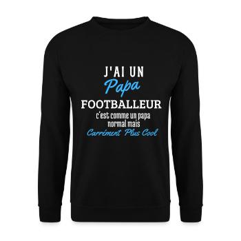 Papa footballeur - Sweat-shirt Unisexe - noir - Devant - Alina (178cm) & Michal (187cm)