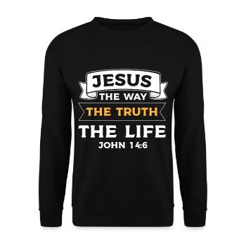 Jésus-Christ Bible Biblevers la prière du christianisme - Sweat-shirt Unisexe - noir - Devant - Alina (178cm) & Michal (187cm)