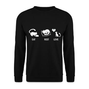 Eat rest love - Unisex Sweatshirt - black - Front - Alina (178cm) & Michal (187cm)
