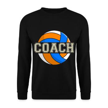 Coach Volleyball-Trainer Geschenk volleyball - Unisex Pullover - Schwarz - Vorne - Alina (178cm) & Michal (187cm)