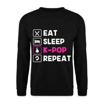 K-Pop - Unisex Pullover - Schwarz - Vorne - Alina (178cm) & Michal (187cm)